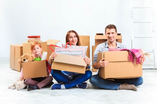 Professional furniture removals in Nottinghill on a residential street