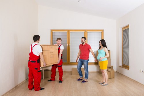 Removal van ready for a residential move in Notting Hill