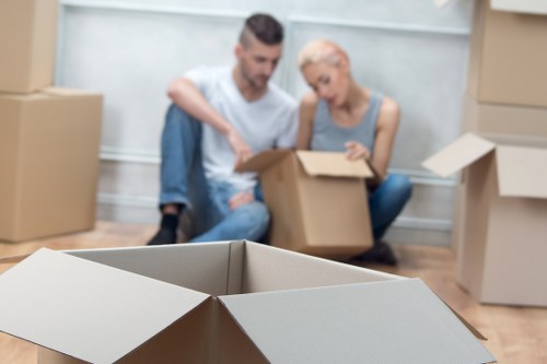 Removal team using safe handling practices during a move
