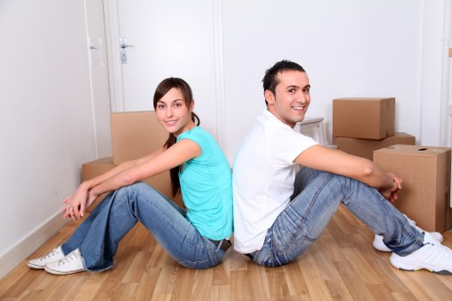 Careful loading for a move in a Notting Hill apartment building
