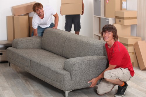 Local moving team navigating narrow Notting Hill streets